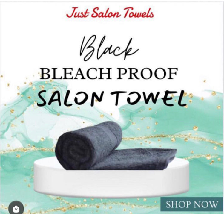 BLACK BLEACH PROOF SALON TOWELS Just Salon Towels USA