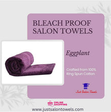 Load image into Gallery viewer, Eggplant Bleach Resistant Salon Towels 16x27"