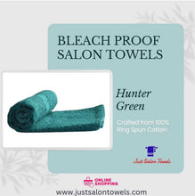Load image into Gallery viewer, Hunter Green Bleach Resistant Salon Towels 16x27"