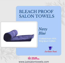 Load image into Gallery viewer, Navy Blue Bleach Resistant Salon Towels 16x27"