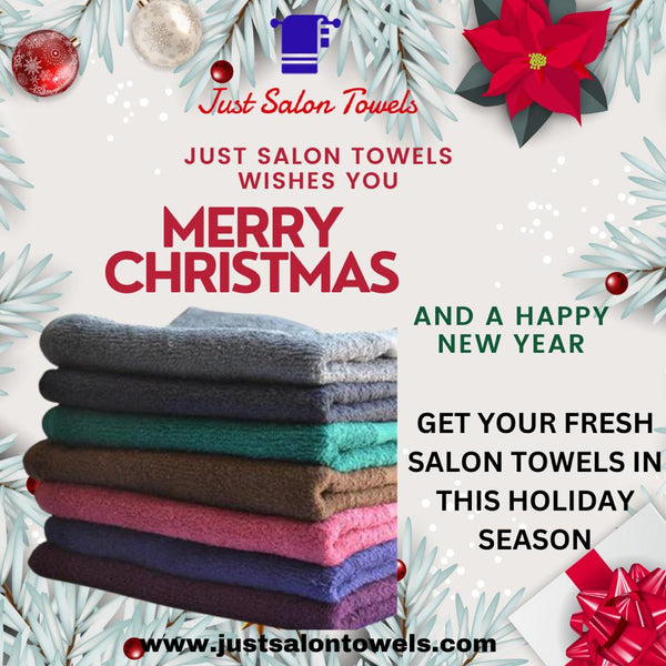 JUST SALON TOWELS WISHES YOU MERRY CHRISTAMS