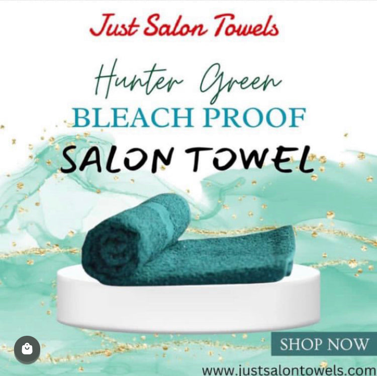 16x28 Bleach Proof Salon Towels, 3 lb/dz - Hunter Green