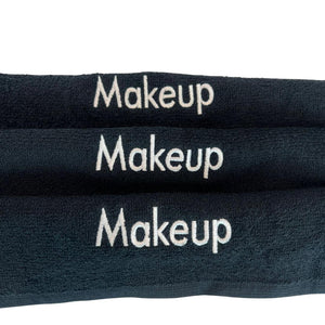 Embroidered Makeup Remover Wash Cloth/Face Cloth 12x12" 1 lbs - Black