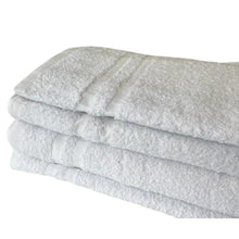 Load image into Gallery viewer, 86/14 Blended White Platinum Ring Spun Bath Towel 24x48&quot; 8lbs (5 dozen/ 60 pieces)