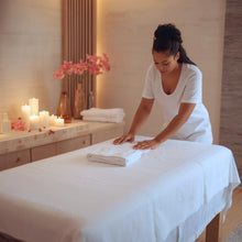 Load image into Gallery viewer, T130 Spa/Massage Table Flat Sheet 54x90" White (1 dozen/12 pieces)