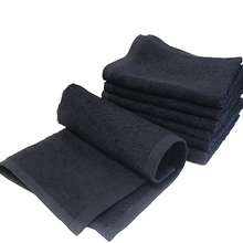 Cargar imagen en el visor de la galería, Paño negro a prueba de lejía/paño facial/toalla de maquillaje 12x12" 1 lb