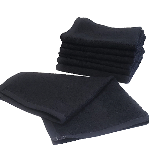 Black Bleach Proof Wash Cloth l Face Cloth l Makeup Towel 13x13