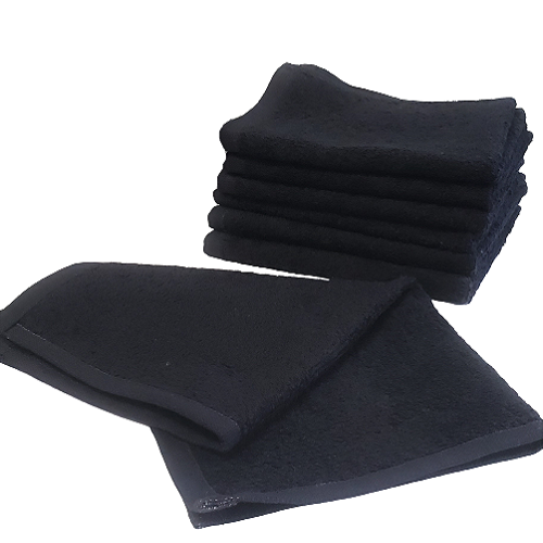 Black Bleach Proof Wash Cloth Face Cloth Makeup Towel 13x13 1.5 lbs