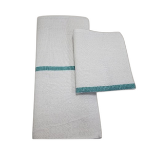 Barber Towels Green Center Stripe 15x26"